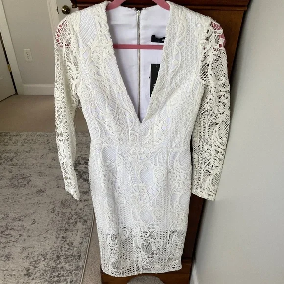Nicholas Dresses | Nicholas Nwt White Lace Midi Dress | Color: White | Size: 4 | Danzerd3'S Closet